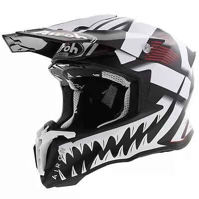 Airoh Twist 2.0 Mask Matt Black White Red S-XXL Offroad MX Helmet Fast Ship! • £149.99