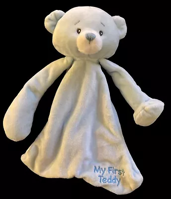 Baby Ganz My First Teddy Pacifier Cozy Lovey Plush Blue 11” • $14.97