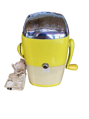 Vintage RETRO Yellow Rival Ice O Mat Ice Crusher Vogue Model 455 Kansas City USA • $17.78