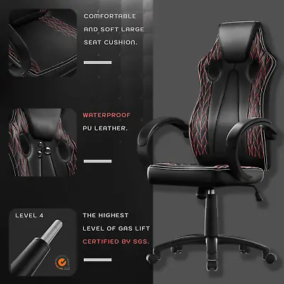 Office Chair Computer Chair Swivel Desk Chair Ergonomic Racing Gaming Chair • £59.95