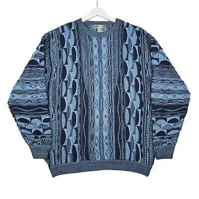 Vintage Y2K Boom X Knitwear Sweater - Men's XL - Coogi Style Cosby • $99