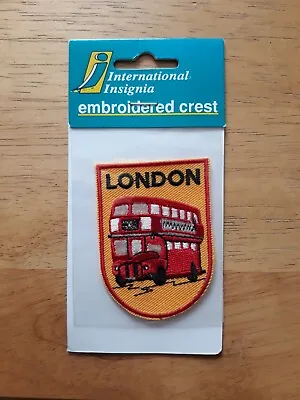 London UK Red Double Decker Bus Patch/Cloth Badge-Tourist Travel Souvenir • £4.39