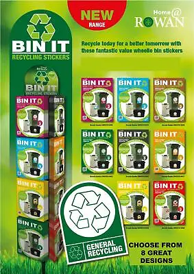 Stickers For Wheelie Bins Etc - Recycling & Safety - Easy Application - 8 Types • $35.34