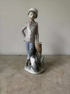 LOVELY Lladro Nao Young Man With Dog Leaning On Stump Which Is Dated 1983 • $85