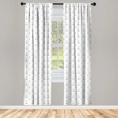 Nautical Microfibre Curtains Maritime Sea Item Pattern • £21.31