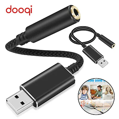 $10.99 • Buy For PC PS4 Laptop MacBook USB To 3.5mm Aux Headphone Jack Cable Audio Adapter