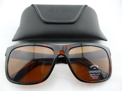 Serengeti Sunglasses POSITANO Satin Dark Tortoise POLARISED Drivers Mineral Lens • $148.31