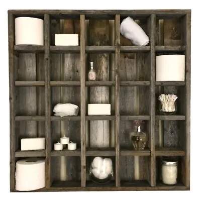 Cubby Storage Organizer 25 Cubbyhole Kitchen Bath 5 Shelf Reclaimed Wood • $243