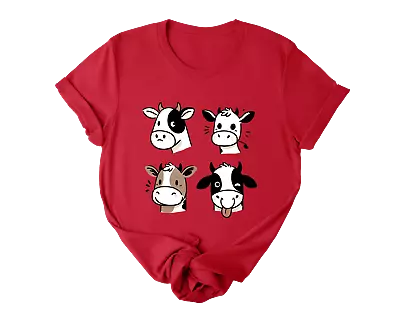 Funny Cows Trend Animal Sarcastic Quadruplet Cows Famers Gift Tee/ Tshirt • £11.58