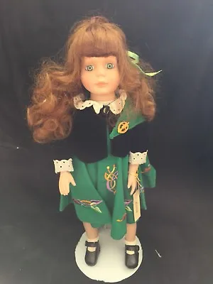 Irish Porcelain Doll- Alberon Dolls Shamrock Collection With Doll Stand • $16.84