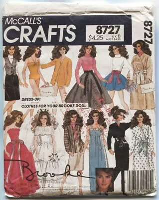 McCalls Pattern 8727 Brooke Shields Doll Wardrobe Complete Original • $8.95