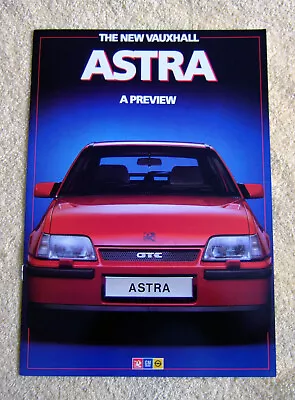 Vauxhall Astra Mk2 Preview Brochure August 1984 Inc GLS SR & GTE 1.8i • $6.17