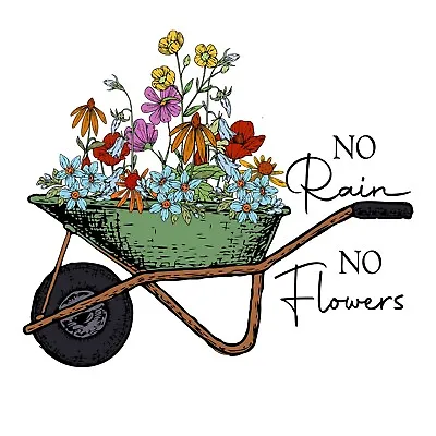 3” Spring Flowers Sticker Rain Quote Motivation Grow Garden • $3.99