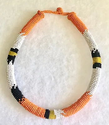 Vintage Hand Beaded African Necklace • $24