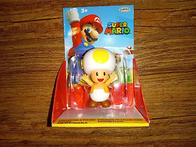 Jakks Pacific Super Mario Yellow Toad Collectible Figure 2.5 Inch • $11.59