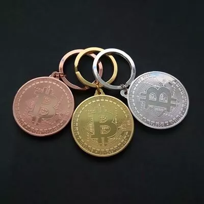 New Jewelry Friends Gifts Commemorative Bitcoin Key Chain Key Ring Collectors • $7.61