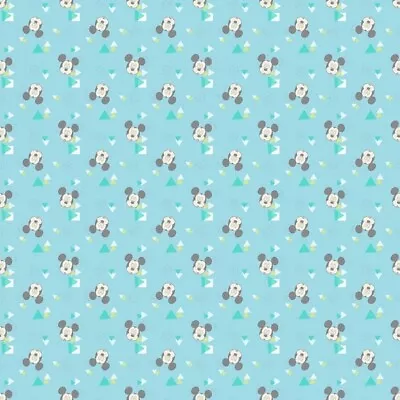 Disney Fabric - Mickey Mouse Head Toss Blue Lightweight - Springs YARD • £8.67