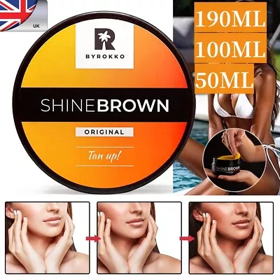 SHINE BROWN Premium Tanning Accelerator Skin Tanning Cream 50/100ml Sunbed & Sun • £6.98