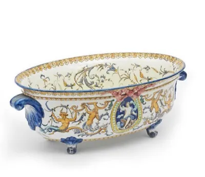 £1450 • Buy ANTIQUE 19c. FRENCH Large Ceramic Louis XV Gien Faience Jardiniere  C. 1870