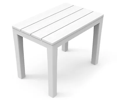 Large White Plastic Garden Table Bench Weather Proof Plastic Furniture Outdoor • £24.99