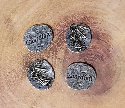 £9.50 • Buy Guardian Angel Pocket Stone. Pewter 1  X 5/8 , Meditation, Focus, Guardian Angel