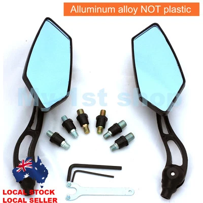 $34.69 • Buy Full Alumi Alloy Mirrors Motorcycle Scooter Rear Side View Fit Honda Yamaha Ktm