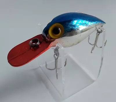 Magnum Wiggle Wart Rattle Lure Metallic BLUE Scale RED Lip Pre Rapala Storm VTG • $11.95