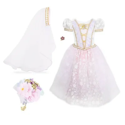 $79.75 • Buy Disney Store Tangled Rapunzel 4pc Wedding Costume Dress Set Toddler Size 3