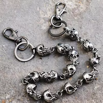 £10.82 • Buy Fashion Men Biker Trucker Heavy Skull Alloy Keychain Chain Key Wallet D1M1 K0J1