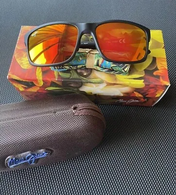 Maui Jim POKOWAI ARCH Sunglass R439 Matte Black Frame Lava Lens Polarized • $129