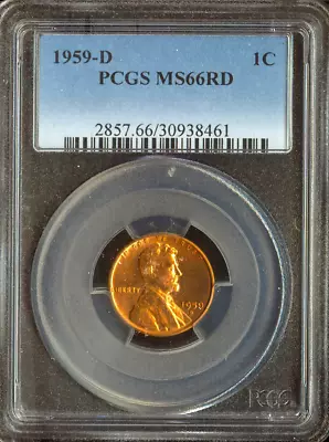 1959-D Lincoln Memorial Cent PCGS MS66 RD Business Quality • $39.95
