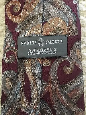 Robert Talbott Marvel Studio Silk Mens Neck Tie USA Geometric Wine Ivory Green • $4.75