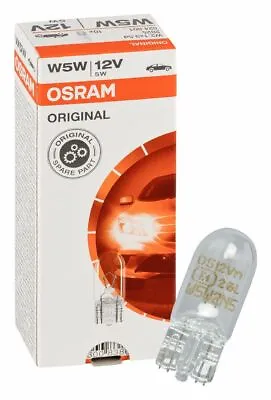 10x OSRAM Glass Base Lamp W5W 12V 5W 2825 Stationary Light License Plate Lighting • $8.18
