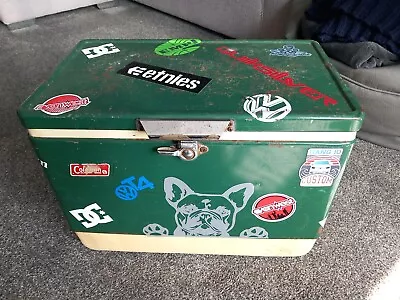 Vintage Coleman Green Metal 1960s Steel Cooler Box Vw Camper Beetle  Rat Rod  • £70