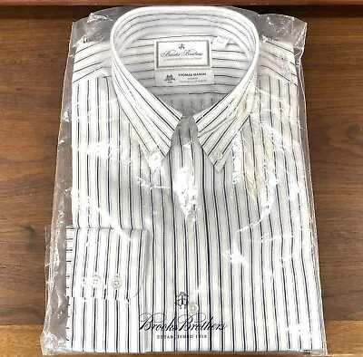 NWT $168 Brooks Brothers Thomas Mason Regent Fit White Striped Dress Shirt 16-34 • $79