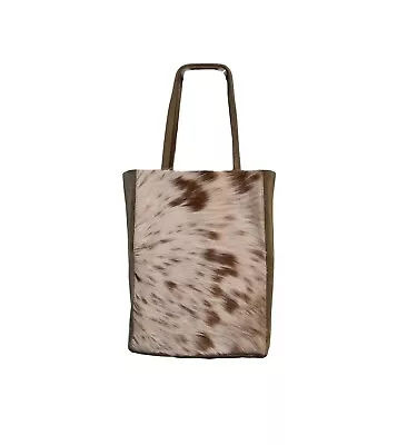 COWHIDE TOTE BAG - Cowhide Tote Bag Shoulder Bag Hand Bag Brown • £34.99