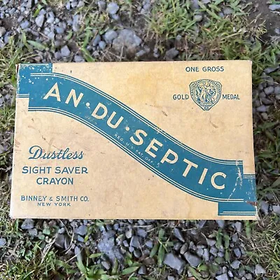 Vintage An Du Septic Dustless Sight Saver Yellow Chalk Crayon Binney & Smith Usa • $99.99