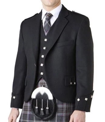 £64.99 • Buy Scottish Argyle Kilt Jacket With Waistcoat Men Wedding Jacket With Vest