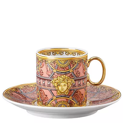 NEW Rosenthal Versace La Scala Pal Espresso Cup & Saucer Rosa • $266.18