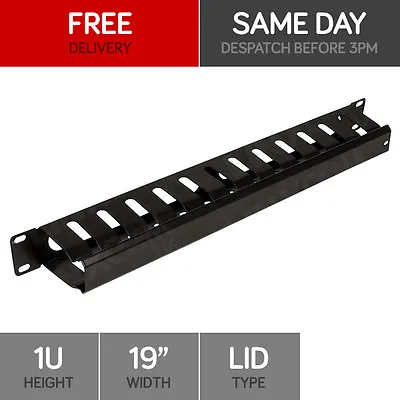 1U Plastic Cable Dump 19 Inch Horizontal Cable Tidy Rack Data Cabinet • £12.28