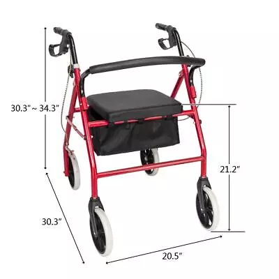 Medline Superlight Rollator Folding Rolling Walker Transport Chair 8  Wheels • $70.99