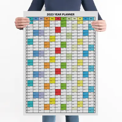 £13.99 • Buy Year Planner Annual 2023 Portrait Wall Chart Organiser Work Rota Calender Planer