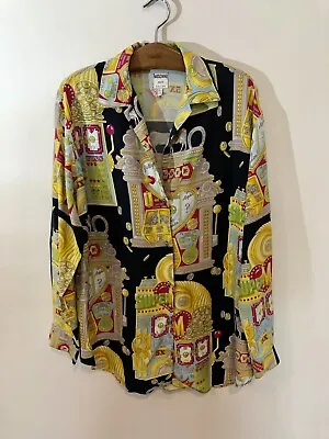 Vintage Moschino Jeans All Over Print Cool Design Iconic Casual Shirt Size 48 • $99.99