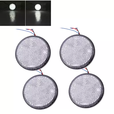 4X 24LED Round Reflectors Tail Brake Stop Marker Light Lamp Motorcycle ATV White • $14.76