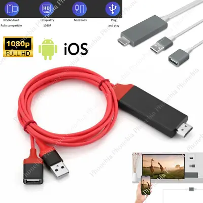 1080P MHL USB To HDMI Cable Phone To TV HDTV Adapter For IPhone/Android/Samsung • $13.78