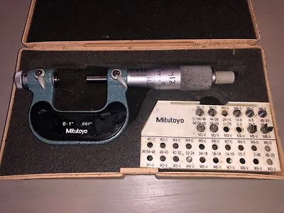 Mitutoyo Thread Micrometer 126-137 0-1  Tmc-1 With Anvils • $414.99