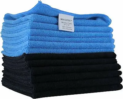 Microfiber Cleaning Cloth-12 Pack-16x16 Inches-300 GSM-Lint Free  • $14.99