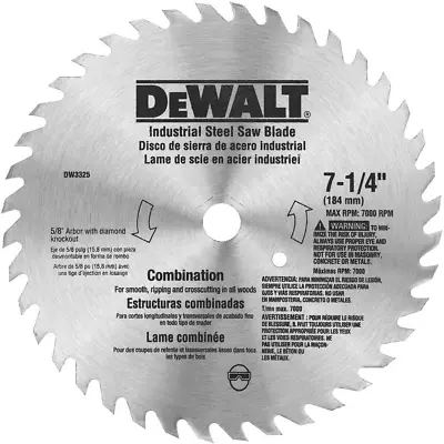 DEWALT Circular Saw Blade 7 1/4 Inch 40 Tooth Combination Wood Cutting (DW332 • $9.22