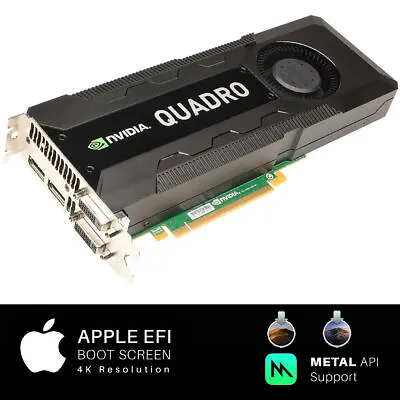 $212.27 • Buy  Apple MAC PRO Nvidia Quadro K5000 4GB PCI-E Video Card 4K OSX Mojave Catalina