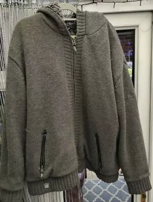 Hamnett Hooded Cardigan/Jacket Grey Knitted Lined Heavy Thick 4xl • £9.99